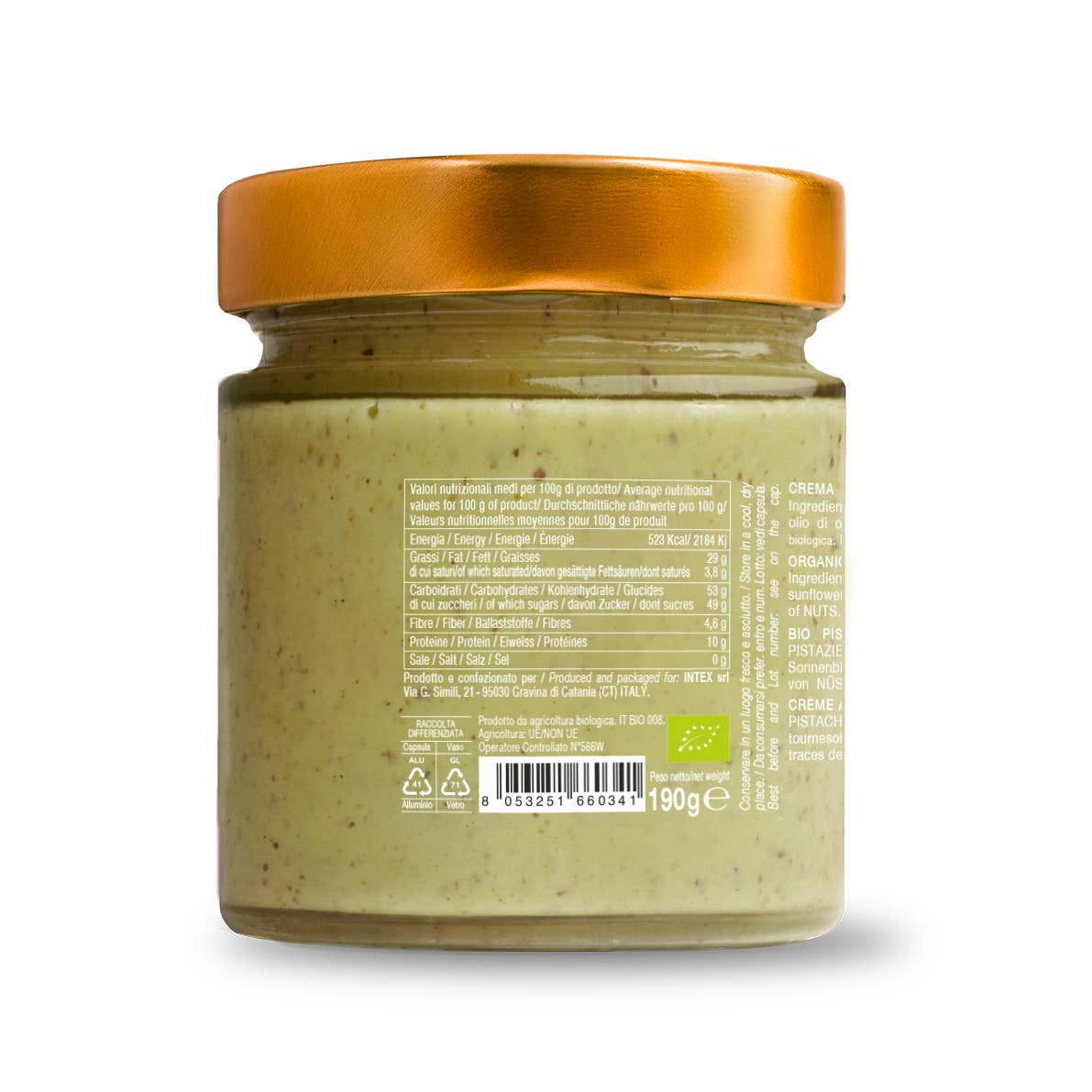 Organic pistachio sweet cream