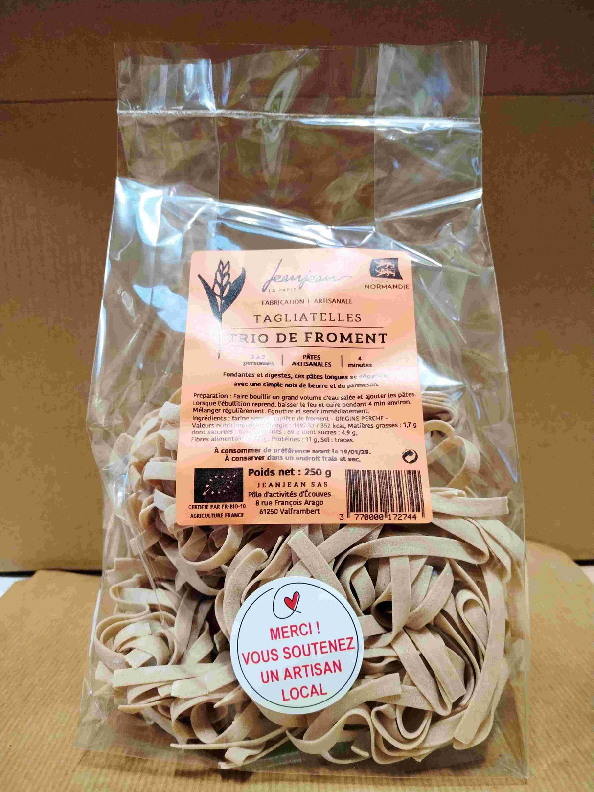 Pâtes artisanales bio / Tagliatelles – Trio de froment