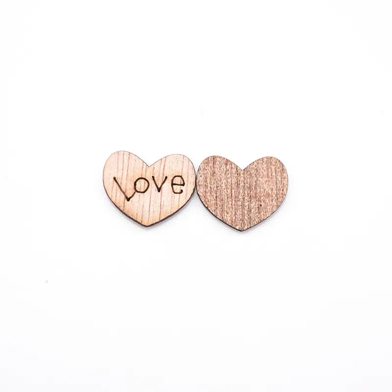 Mini cœur d'amour en bois pour décoration de table ou coffret cadeau, 100 pièces, accessoires artisanaux, décoration rustique pour fête de mariage, Saint-Valentin, anniversaire, occasions uniques