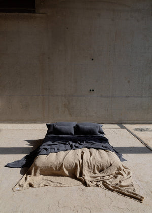 French raw linen cushion cover