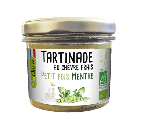 TARTINADE AU CHEVRE FRAIS PETIT POIS MENTHE