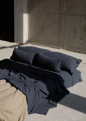 French raw linen cushion cover